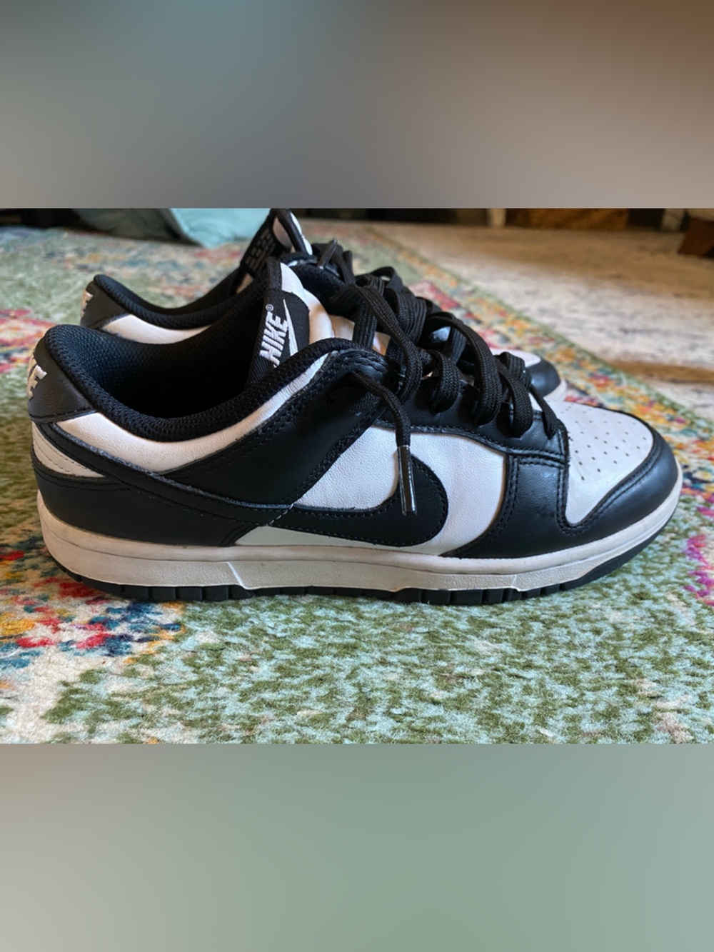 Nike Black and White Low Top Swoosh Sneakers